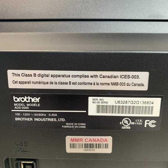 Brother ImageCenter ADS-2000 Desktop Color Duplex Document Scanner - Picture 12 of 13